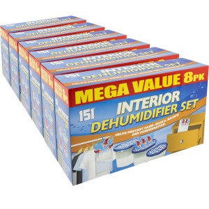 18 x 8 Pack Dehumidifier Mould Damp Pack Interior Hanging Tub Traps Water Moisture by 151