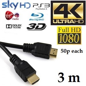 30 x 3 M Metre HDMI HD 1080P Version 1.4 Gold Lead Cable Cord for PS3/4 SKY TV 3D