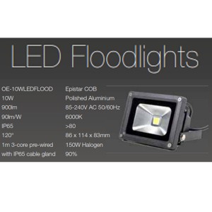 10x 10W LED Floodlight 900 Lumens Energy Saver 50K Hours 6000K IP65 Heavy Duty Lighting