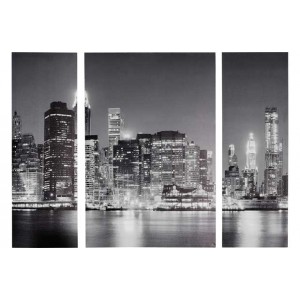 5 x NEW YORK AT NIGHT TRIPTYCH CANVAS