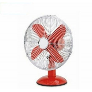 4 x Metal Desk Fan 12`` Inch Adjustable Oscillating Red 3 Speed 35W 240V with Metal Blade