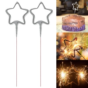 50 x Pack pack of 2 Star Shaped Sparklers for Parties, Cakes, Birthdays, Fun Outdoor and Indoor Use