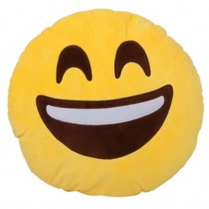 20 X Emoji Emoticon Yellow Round Cushion Stuffed Soft 12� Pillow Plush   HAPPY